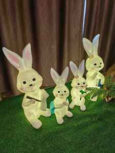 Outdoor <b>Solar</b> Led Simulation Five Laughing Rabbit Lamp For Garden Courtyard Ornament Landscape <b>Decorative</b> For Ramadan Holidays - Product Image 1