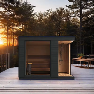 <span class=keywords><strong>Sauna</strong></span> de Vapor Portátil de Madera de Cedro Eléctrica Moderna de Lujo para Exteriores con Ducha y <span class=keywords><strong>Baño</strong></span> para Uso en Villas - Product Image 5