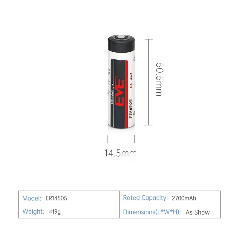 EVE Batteria Al Litio Primaria ER14505 Batterie Usa E Getta 3.6V 2700mAh batteria al litio AA aa per Automatic Contatori Intelligenti