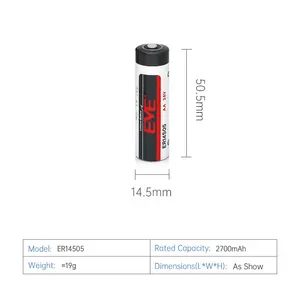 EVE Primary-batería de litio ER14505 desechable, 3,6 V, 2700mAh, AA, para Smart Meters automáticos