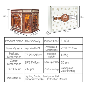 Casa delle Bambole Certificata CPC a Tema Atena - Kit Fai-da-Te in Miniatura Vintage con Giocattoli Educativi in Legno - Product Image 4
