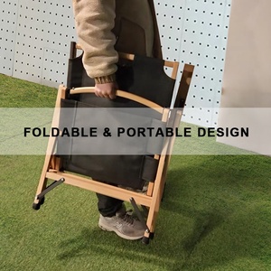 Silla Reclinable Plegable Moderna INature con Respaldo Ajustable, Muebles de Madera Sólida para Acampar al Aire Libre - Product Image 5