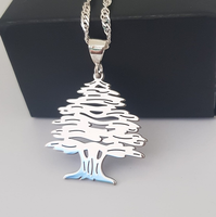 Collier personnalisé en cèdre du Liban imperméable, acier inoxydable 316L, pendentif drapeau du Liban, bijoux libanais à la mode