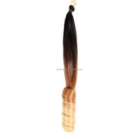 Extensions de tresses synthétiques ondulées lâches de 24 pouces, 150g, en fibre haute température, double trame, pour tresses spirales espagnoles