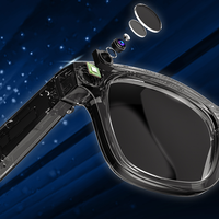 Lunettes intelligentes avec caméra sportive, traduction IA Chat GPT, caméra anti-vibration 800W, enregistrement vidéo, double micro, IA intelligente