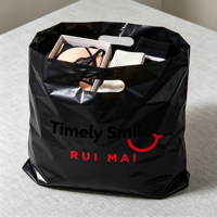 Sac à pain personnalisé avec logo découpé, en plastique recyclable, fond carré, fermeture à bouton pour boulangerie, aliments en conserve, lait, sushis, salades