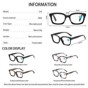 2025 nuevas <span class=keywords><strong>gafas</strong></span> de <span class=keywords><strong>presbicia</strong></span> de moda <span class=keywords><strong>gafas</strong></span> de lectura cuadradas <span class=keywords><strong>grandes</strong></span> Anti luz azul con patillas de primavera para hombres y mujeres - Product Image 3