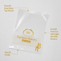 Sacs plats transparents personnalisés de qualité alimentaire, haute clarté, thermoscellables, en cellophane pour l'emballage du pain, des pâtisseries et des biscuits