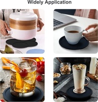 Sous-verres plats en silicone souple personnalisés avec logo, isolants thermiquement, résistants aux taches, faciles à nettoyer, style moderne et minimaliste