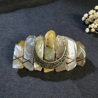 Peigne à cheveux rétro fait main en cristal et branche de lune, épingle à cheveux en quartz à fermoir à ressort, accessoires de luxe multicolores pour femmes pour les fêtes