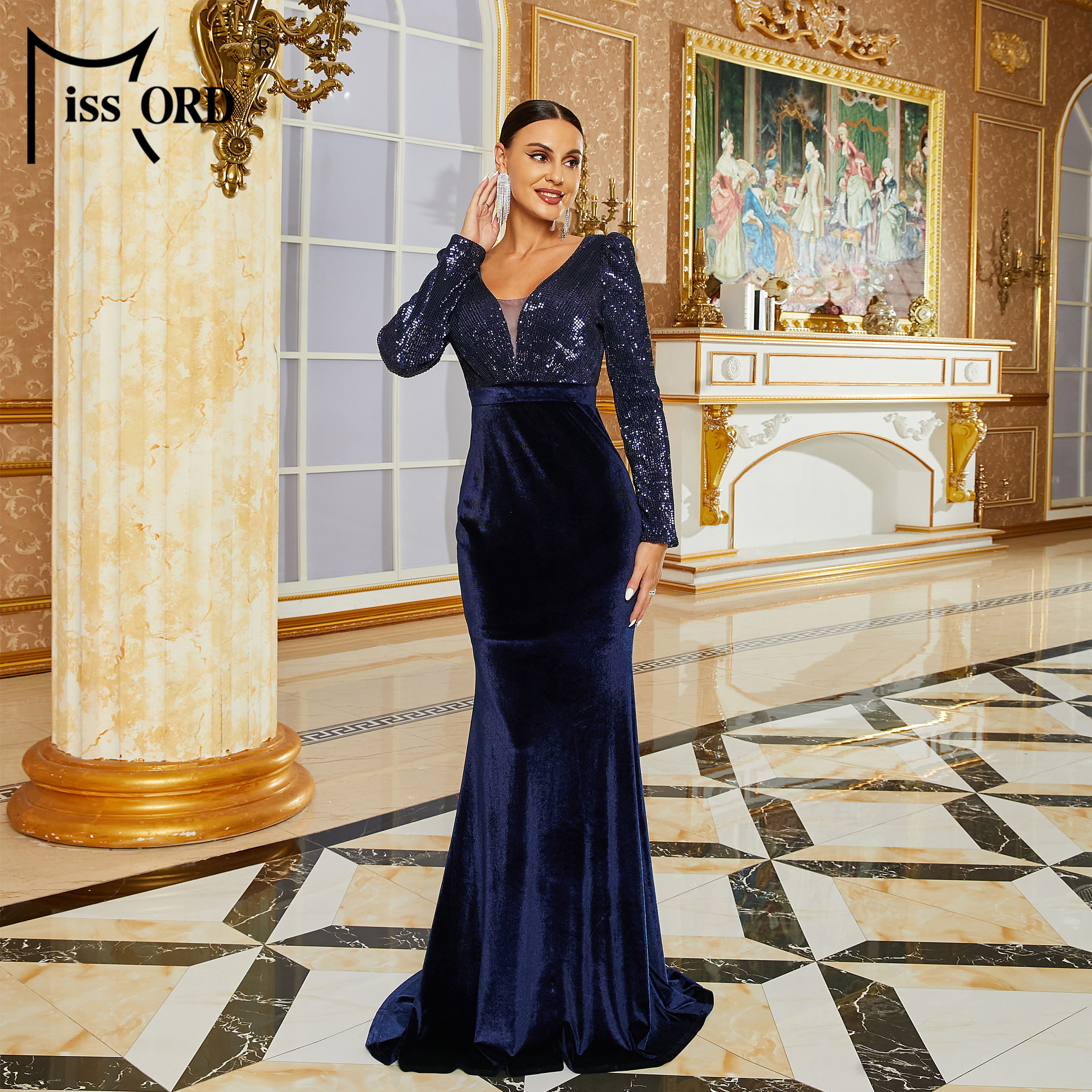 fitted lace wedding dress Alex Evenings Womens Velvet Long Evening Dress Green 16 main image 1