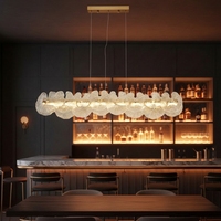 Lampu Gantung Kristal Modern Minimalis Bentuk Bunga, Lampu LED Hotel Restoran Bar Mewah, Tinggi Dapat Disesuaikan