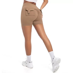 <strong>Women</strong> High Waist Hip Lift Flare <strong>Leggings</strong> with Button Pockets <strong>Khaki</strong> Quick Dry Breathable Yoga Pants 3set for Gym Fitness - Product Image 2