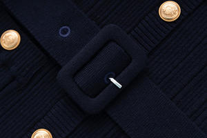 <span class=keywords><strong>Abito</strong></span> <span class=keywords><strong>Elegante</strong></span> da Donna Stile Colorblock con Collo Tondo, Maniche Lunghe, Polsini a Volant, Aderente in Maglia con Cintura - Product Image 6