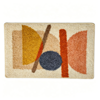 Tapis à poils longs imprimé avec fond antidérapant en TPR, tapis en velours bouclé doux pour la maison, tapis de salon