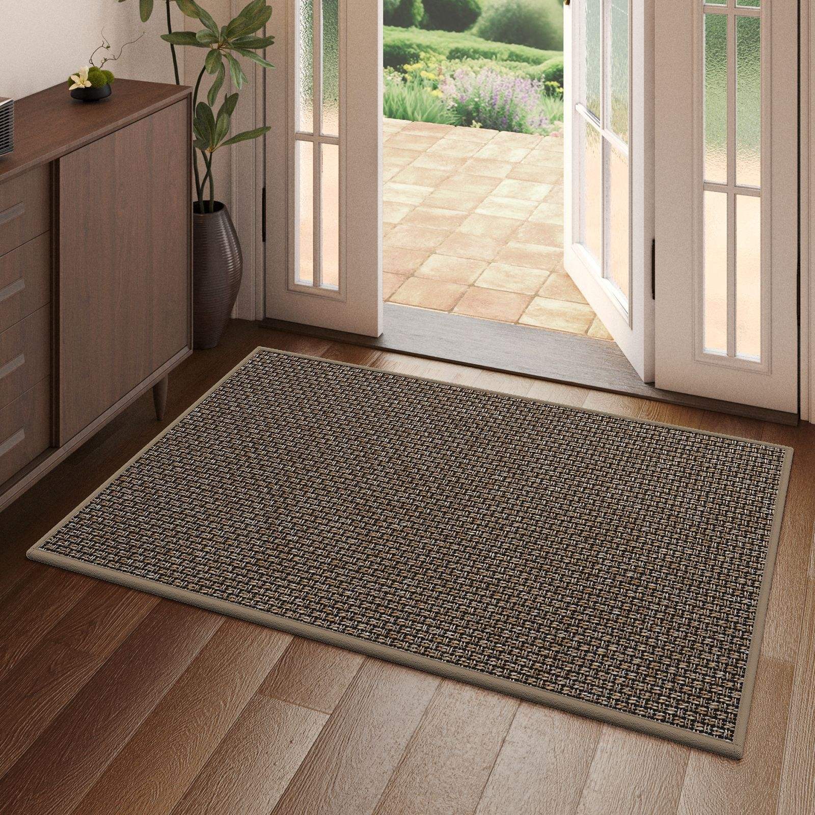 พื้นยางลายตาราง - สีน้ำตาล