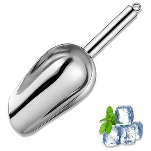 Premium Life 12 Oz Bar Ice Scoop Stainless Steel Food Scoop Metal Ice Scooper For Kitchen Dry Bin Goods Candy Spice Ice Shovel