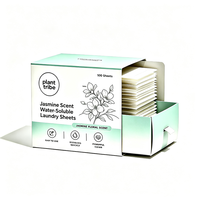 Feuilles de lessive parfumées au jasmin, portables, dissolvables, nettoyage en profondeur, fraîcheur florale longue durée, papier à lessive