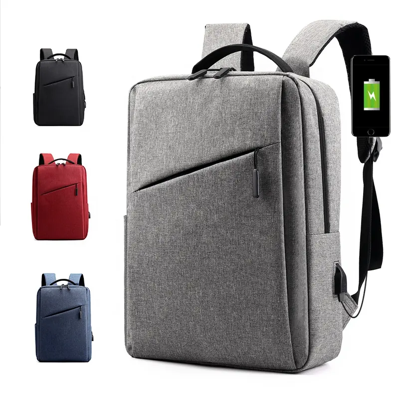 Yeni moda üreticisi naylon USB İş erkekler kadınlar özel Logo sırt çantası Laptop sırt çantası