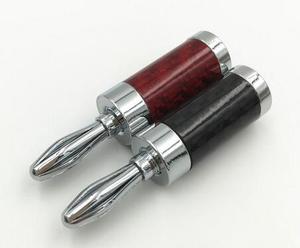 Audiophile Banana Plug 8,0mm chapado en rodio fibra de carbono altavoz <span class=keywords><strong>Terminal</strong></span> conector Audio amplificador placa macho Banana adaptadores - Product Image 1