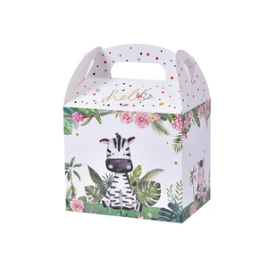 Cartella per festa a tema giungla per bambini compleanno e Baby Shower scatola regalo per caramelle in cartone con manico per festa - Product Image 6