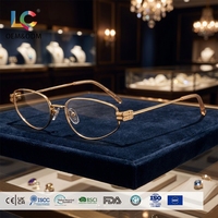 Gafas Ópticas Metálicas Ovaladas Pequeñas Retro de Venta Caliente, Montura Delgada, con Protección Anti Luz Azul para Uso Diario y Profesional