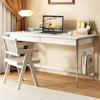 Bureau d'étude en bois massif avec pieds en acier inoxydable, tiroirs et armoire à dossiers mobile pour bureau à domicile (vente en gros)
