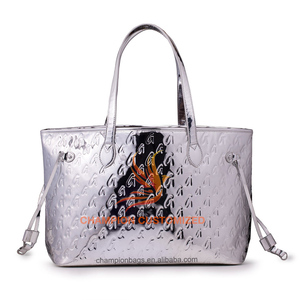 Customized Monogram Logo Metallic Gold Leather Ladies Tote <strong>Bag</strong> Shoulder Handbag Purse <strong>for</strong> <strong>Women</strong> - Product Image 2