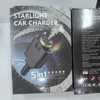 Chargeur de voiture 5-en-1 rapide avec projection d'étoiles et parfum, support de téléphone rétractable super rapide pour voiture