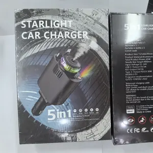 Pengisi daya ponsel mobil mobil aroma 5 in 1 dengan proyeksi bintang parfum mobil aroma terpasang dapat ditarik pengisi daya Super Flash - Product Image 3