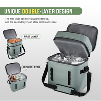 Sac isotherme double couche personnalisé, 100% étanche, fermeture éclair hermétique, boîte à glace isolée imperméable pour le camping, le pique-nique, la plage, les voyages