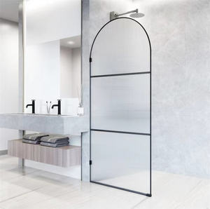 KMRY Porte de douche à l'italienne en verre incurvé super créative avec motif d'impression 3D Paravent de <span class=keywords><strong>baignoire</strong></span> design sans cadre pour salle de bain - Product Image 6