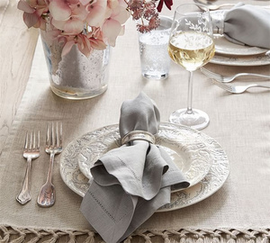 Stone-Wash-Baumwoll-Wandwäsche in Rot rosa schwarz staubig blau grün verbrannt orange französisches Leinen Hemstitch für Hochzeit Cocktail Abendessen - Product Image 5