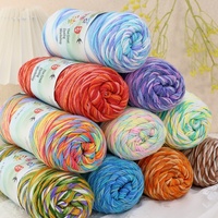 Pelote de fil arc-en-ciel à 5 brins, teinte, tricotée à la main, pour poupée fleur, pantoufles, couverture, tapis, épaisseur moyenne, Chine