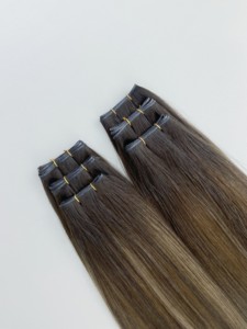 Extensiones de Cabello Rizado Humano Grado 12A No Remy R3T8 Balayage para Coser a Máquina Genius Weft - Product Image 3