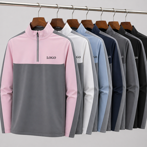 เสื้อสเวตเชิ้ตแบบสวมคอซิป 1/4  แห้งเร็ว  สำหรับทุกเพศ  ดีไซน์สีตัดต่อ  ระบายอากาศได้ดี  น้ำหนักเบา  เหมาะสำหรับใส่ลำลองหรือออกกำลังกาย - Product Image 1