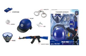 Jeux de simulation d'<span class=keywords><strong>équipement</strong></span> de <span class=keywords><strong>police</strong></span>, jouets armés de couleur bleue pour enfants pour jouer à des rôles - Product Image 5