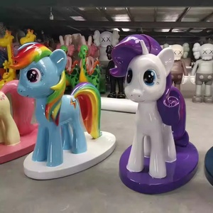 Décoration extérieure, sculptures de My Little Pony, statues de personnages de dessins animés en fibre de verre pour jardin, aire de jeux - Product Image 3