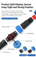Conector Industrial de 2 Pines SZC16 2P-F-M Soldado para Cableado de Equipos Mecánicos de Automatización