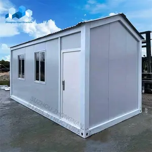 Zhongnan desmontable personalizado Móvil 20 pies de lujo portátil pequeña casa portátil hogar techo puntiagudo casas prefabricadas de contenedores