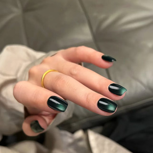 Vente en gros de <span class=keywords><strong>faux</strong></span> <span class=keywords><strong>ongles</strong></span> pressés faits à la main effet œil de chat, 10 pièces, pointes courtes ou longues personnalisées, carrées, amande, stiletto - Product Image 2