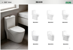 Ensemble de toilettes en céramique de haute qualité à poser au sol avec chasse d'eau puissante à siphon et conception économe en eau pour la rénovation de salle de bain - Product Image 2