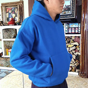 Custom Design Winter 100% Cotton Solid Casual Eco-Friendly Knitted Pullover <b>Hoodies</b> for Men - Product Image 3