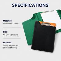 Portafolio de Piel Sintética PU A4 Premium, Carpeta Magnética Multifuncional con Soporte Lateral para Bolígrafo, Personalizable con Marca para Regalo