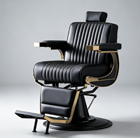 Chaise de barbier moderne de haute qualité, hydraulique, inclinable, noire, pour salon de coiffure, chaise de barbier professionnelle