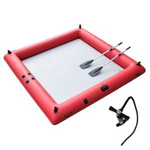 Bote de pontón inflable deportivo de PVC cuadrado de alta calidad para uso en Lago al aire libre, barco rígido para fiestas, precio de fábrica - Product Image 1