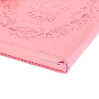 Impression en cuir relié Flexcover Inspirational personnalisé rose Faux cuir Journal avec verset de la Bible cahier