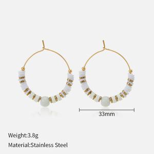 Aretes de Aro de Acero Inoxidable Estilo Bohemio, Chapados en Oro de 18k, Resistentes al Agua, para Mujer, Venta al por Mayor - Product Image 6