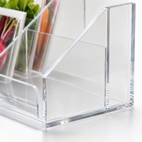 Boîte de présentation personnalisée en acrylique pour sachets de graines, organisateur transparent pour sachets de jardinage, étui à compartiments inclinés, panneau avant avec logo OEM