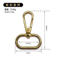 Crochet de laisse pour chien de petite taille en alliage de zinc de bonne qualité, accessoires pour sac à main, clip rotatif, logo personnalisé, simple